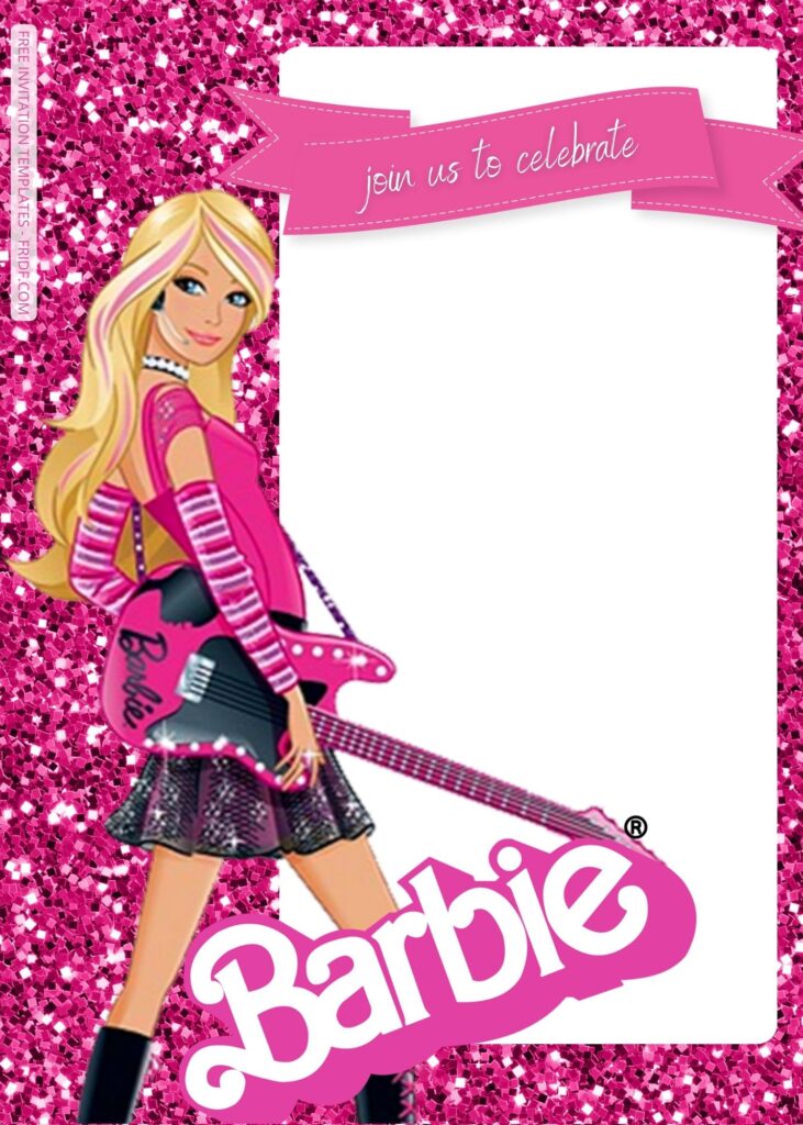 Free Barbie Pinkie Party Birthday Invitation Templates