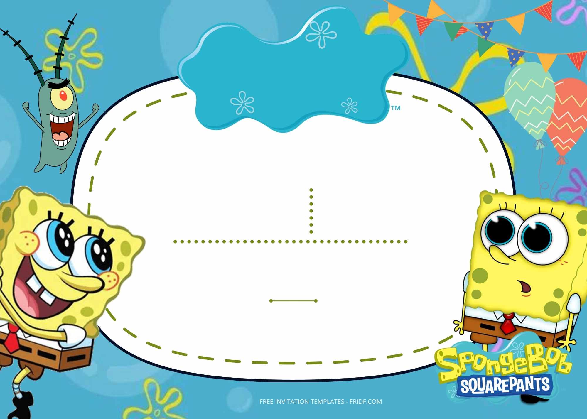 Free Spongebob Squarepants Birthday Invitation Templates