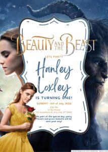Beauty and the Beast Birthday Invitation