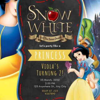 FREE Snow White and the Seven Dwarfs Birthday Invitation Templates ...