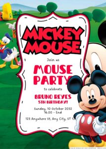 FREE Mickey Mouse Birthday Invitation Templates - FRIDF