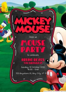 FREE Mickey Mouse Birthday Invitation Templates - FRIDF