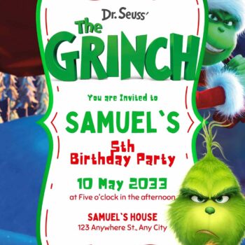 FREE The Grinch Birthday Invitation Templates - FRIDF - Download Free ...