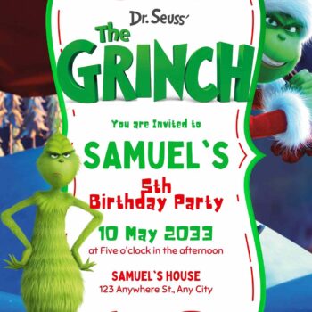 FREE The Grinch Birthday Invitation Templates - FRIDF - Download Free ...