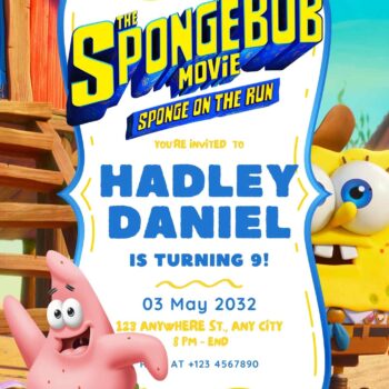 Free The Spongebob Movie Birthday Invitation Templates - Fridf