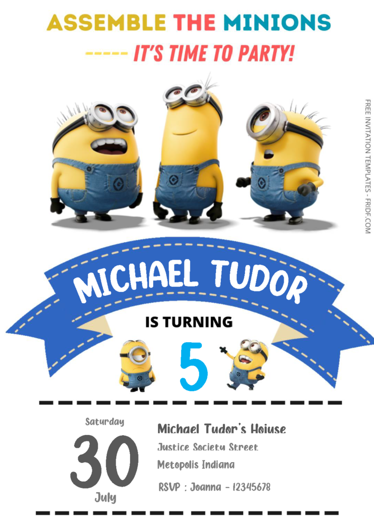 Free Editable Word - Minions Birthday Invitation Templates