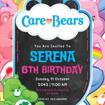 FREE Care Bears Birthday Invitation Templates