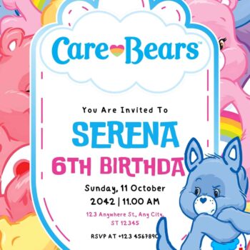 FREE Care Bears Birthday Invitation Templates