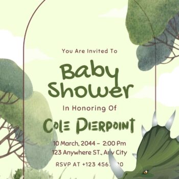 FREE Dinosaur Baby Shower Invitations Templates - FRIDF - Download Free ...