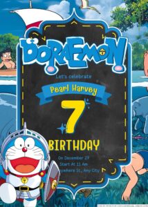 FREE Doraemon Birthday Invitation Templates - FRIDF