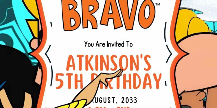 Johnny Bravo Birthday Invitation