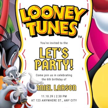 FREE Looney Tunes Birthday Invitation Templates - FRIDF