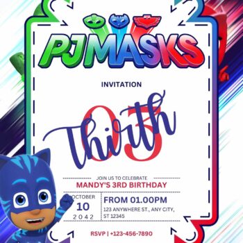 FREE PJ Masks Birthday Invitation Templates - FRIDF - Download Free PDF ...