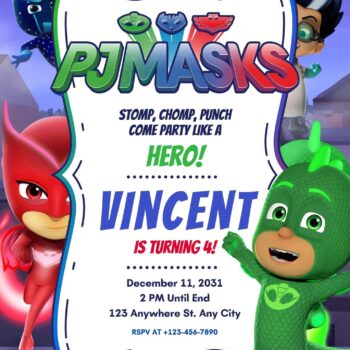 FREE PJ Masks Birthday Invitation Templates - FRIDF