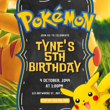 Fun Poke Party With Pokemon Birthday Invitations - FRIDF