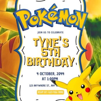 Fun Poke Party With Pokemon Birthday Invitations - FRIDF