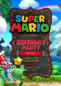 FREE Super Mario Bros Birthday Invitation Templates - FRIDF