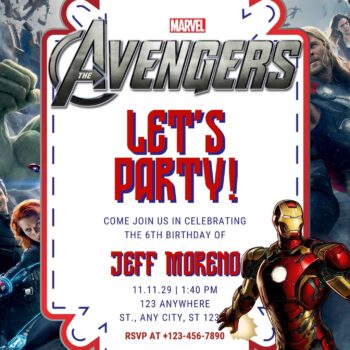 FREE The Avengers Birthday Invitation Templates - FRIDF - Download Free ...