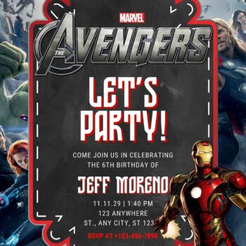 FREE The Avengers Birthday Invitation Templates - FRIDF - Download Free ...