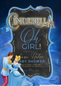FREE Editable Cinderella Baby Shower Invitation