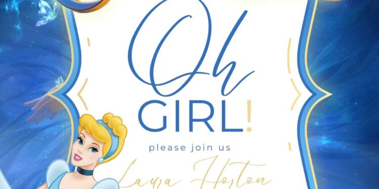 FREE Editable Cinderella Baby Shower Invitation