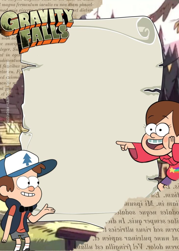 FREE Gravity Falls Birthday Invitation Templates