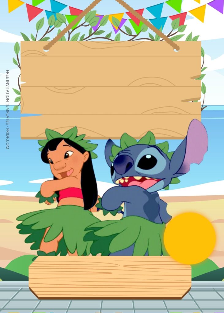 FREE Lilo & Stitch Beach Party Birthday Invitation Templates - FRIDF