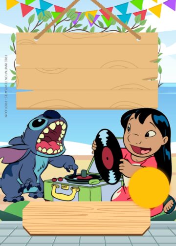 FREE Lilo & Stitch Beach Party Birthday Invitation Templates - FRIDF