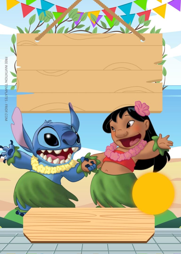 FREE Lilo & Stitch Beach Party Birthday Invitation Templates - FRIDF ...