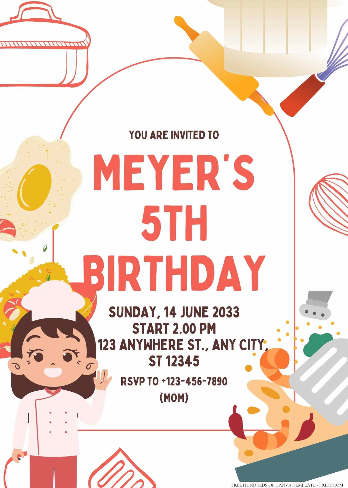 Download Little Chefs Cooking Party Birthday Invitation Templates - FRIDF