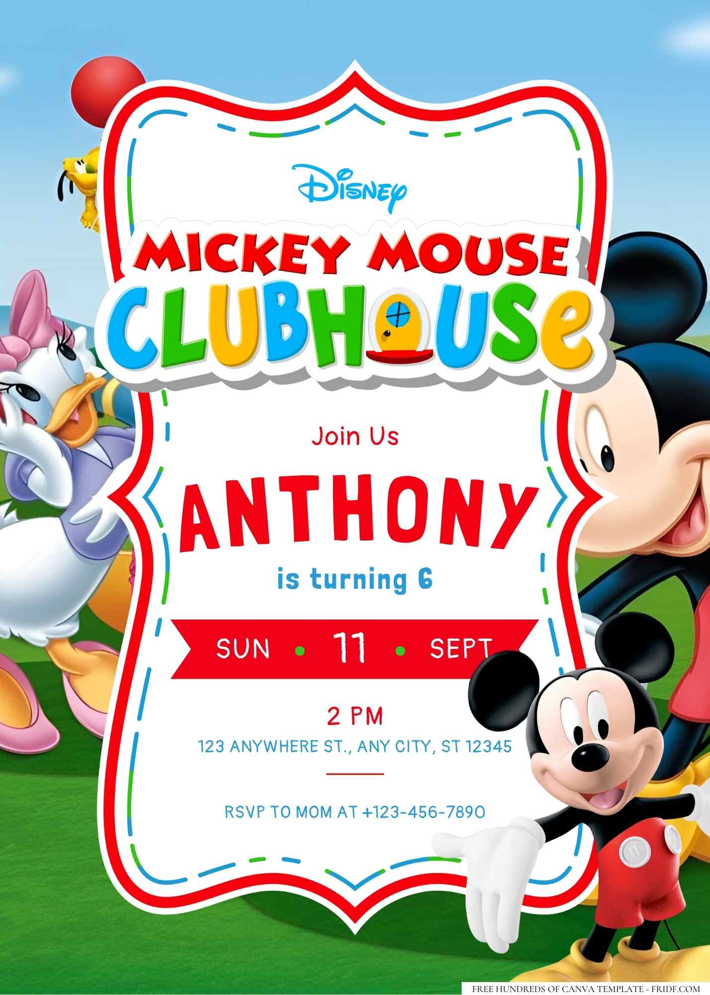 Mickey Mouse Clubhouse Birthday Invitation Templates - FRIDF - Download ...