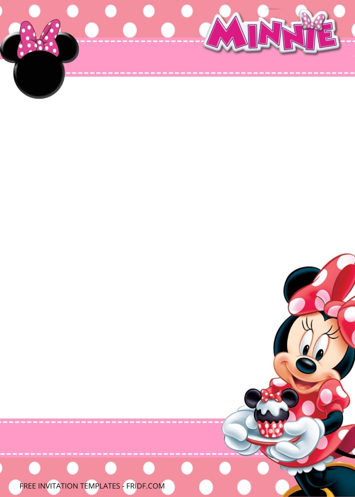 FREE Minnie Mouse Birthday Invitation Templates - FRIDF