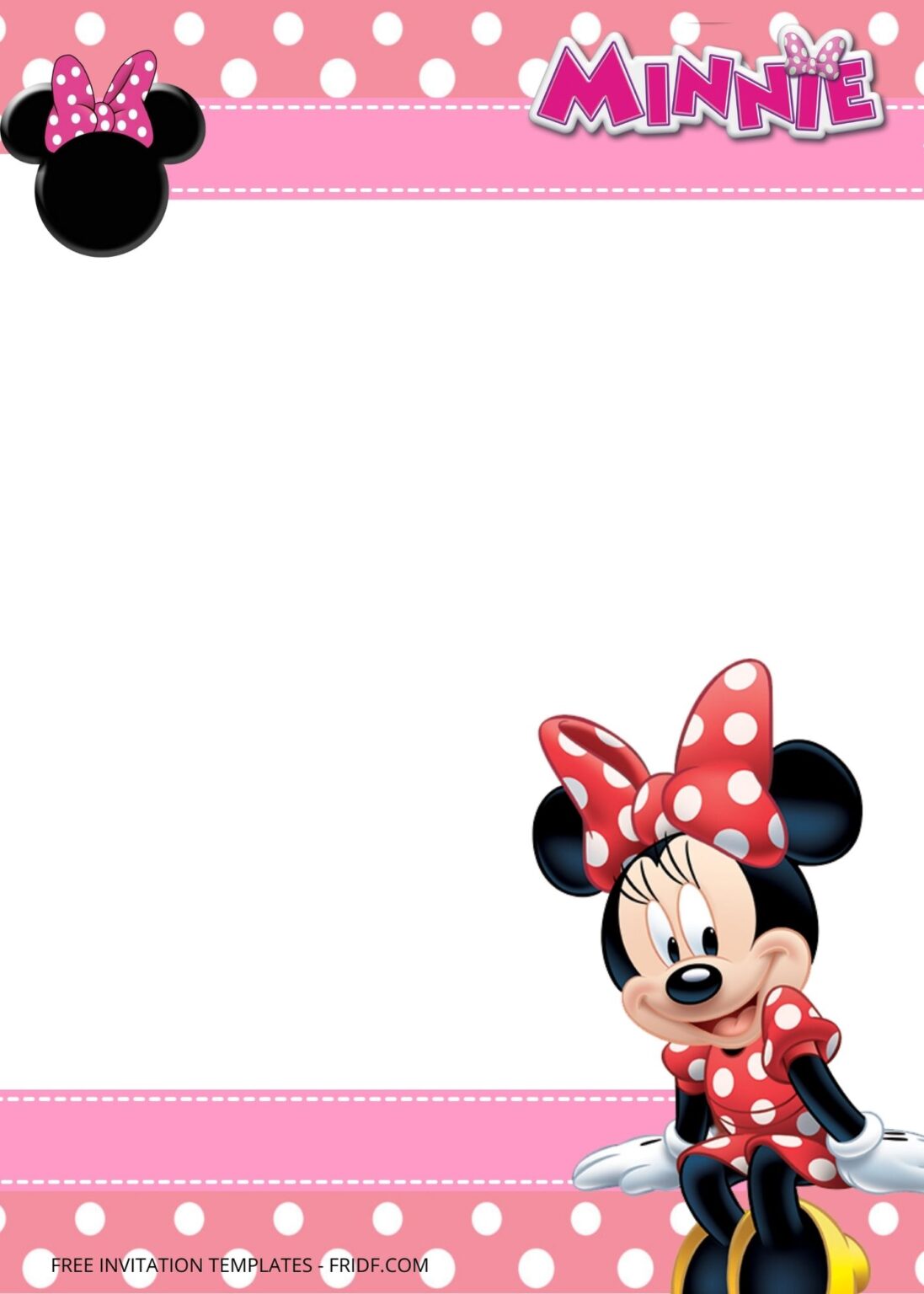 FREE Minnie Mouse Birthday Invitation Templates - FRIDF - Download Free ...