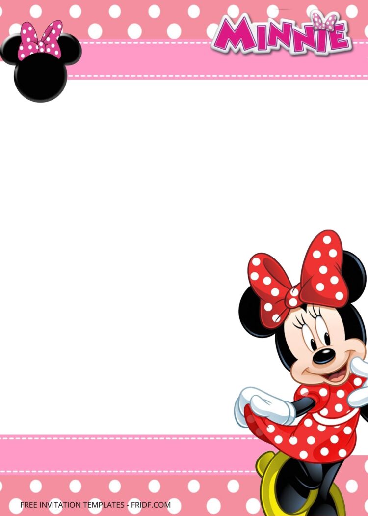 FREE Minnie Mouse Birthday Invitation Templates - FRIDF - Download Free ...