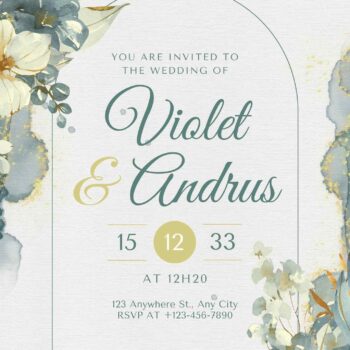 Modern Emerald Green Wedding Invitation Templates - FRIDF