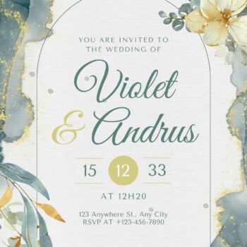 Modern Emerald Green Wedding Invitation Templates - FRIDF