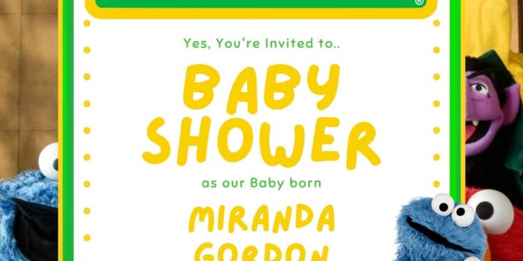 Download Sesame Street Baby Shower Invitation Templates - FRIDF