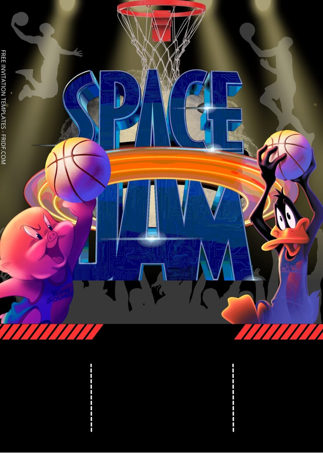 FREE Space Jam Basketball Birthday Invitation Templates - FRIDF ...