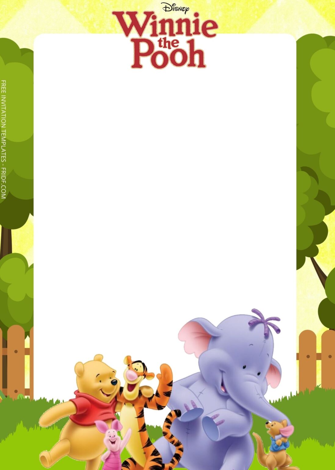 FREE Winnie The Pooh Birthday Invitation Templates - FRIDF - Download ...