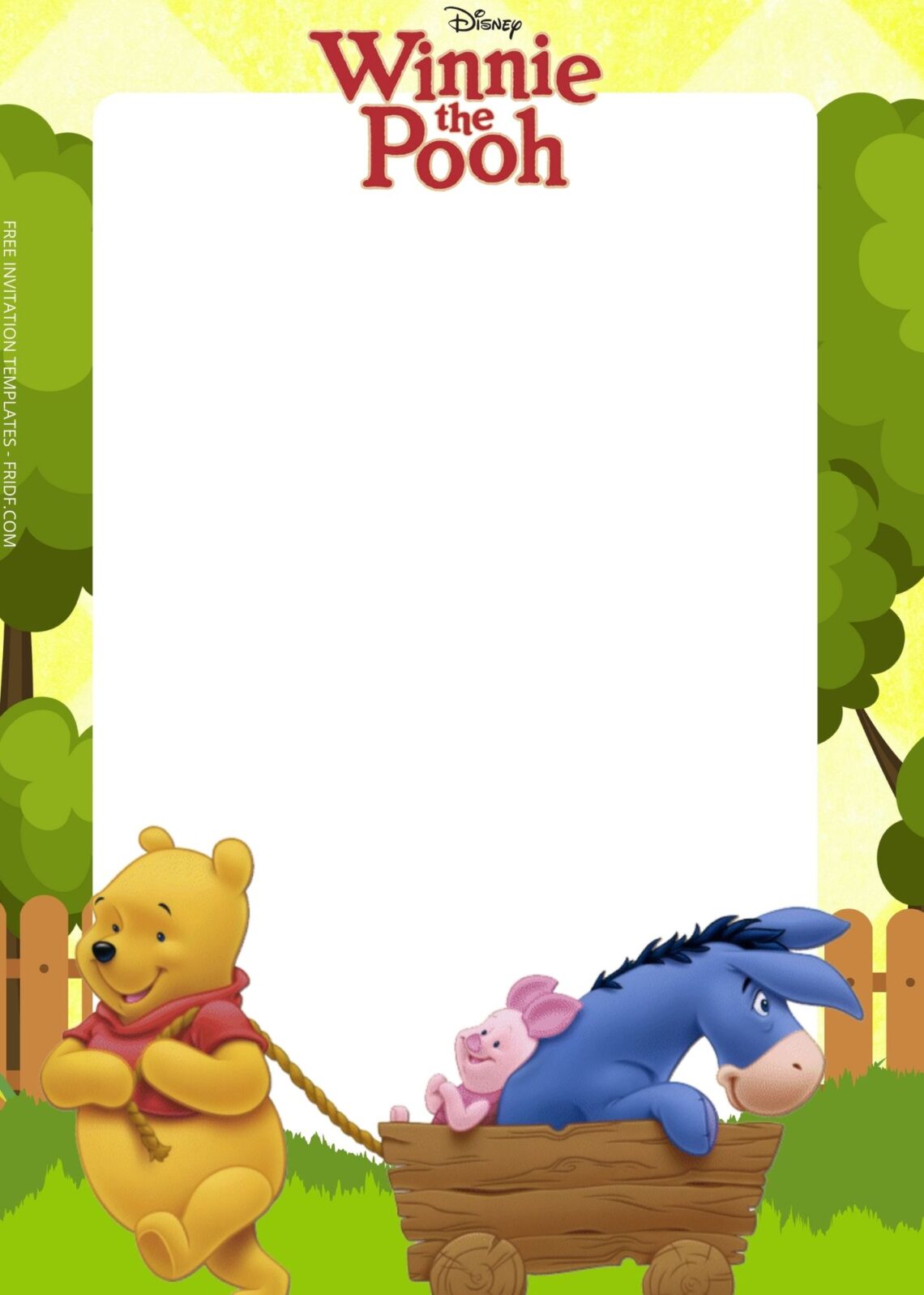 FREE Winnie The Pooh Birthday Invitation Templates - FRIDF