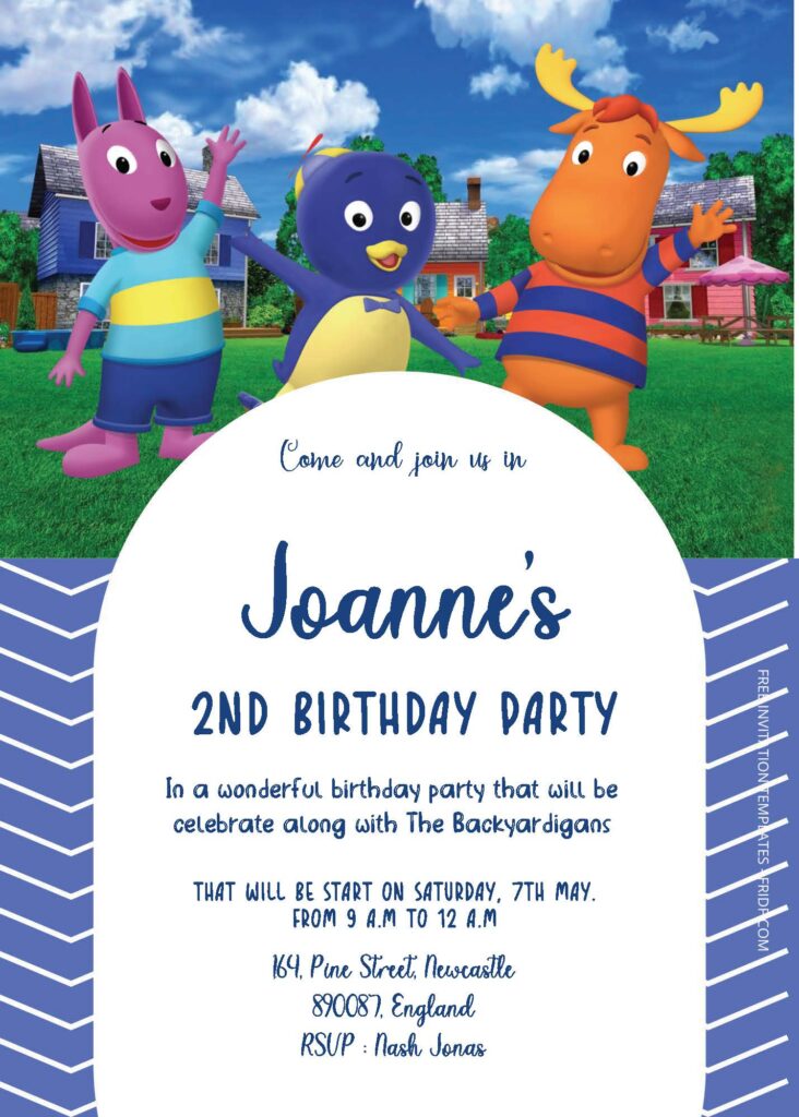 Free Editable PDF - The Backyardigans Birthday Invitation Templates - FRIDF