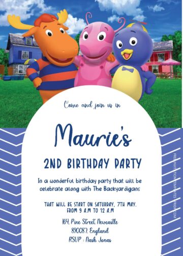 Free Editable PDF - The Backyardigans Birthday Invitation Templates