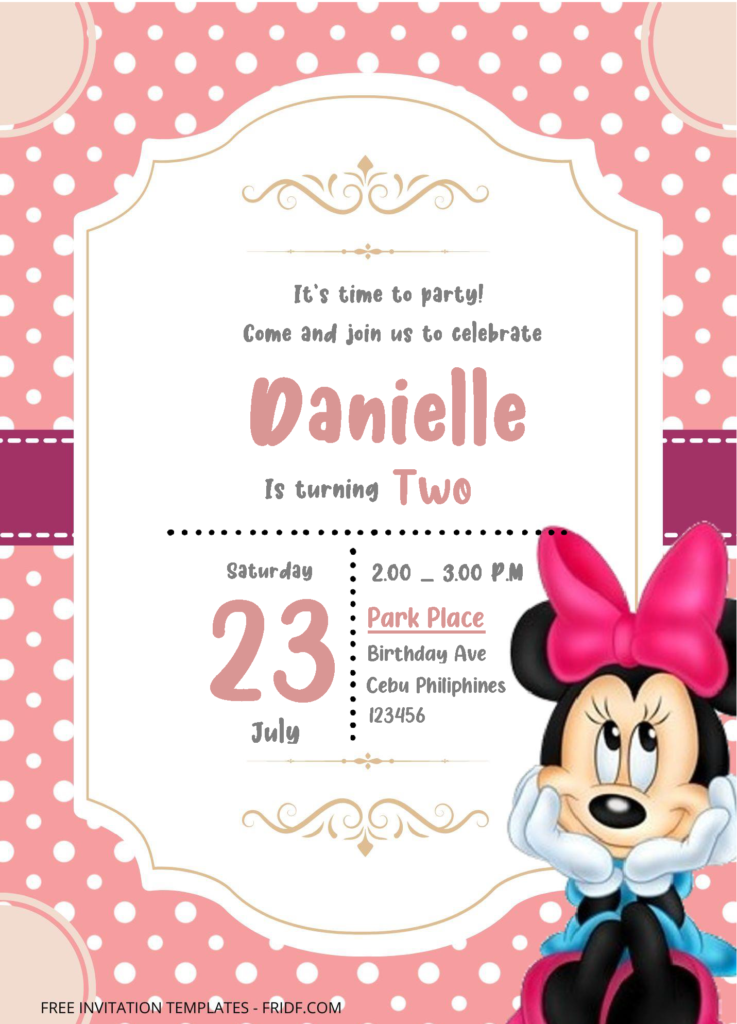 Free Editable Word - Minnie Mouse Birthday Invitation Templates - FRIDF ...