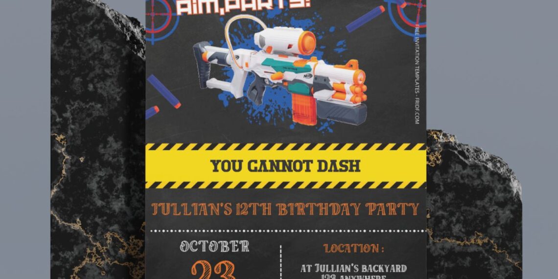 Free Editable Pdf Nerf Gun Birthday Invitation Templates Fridf Download Free Pdf