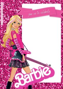 FREE Barbie Pinkie Party Birthday Invitation Templates Fourteen