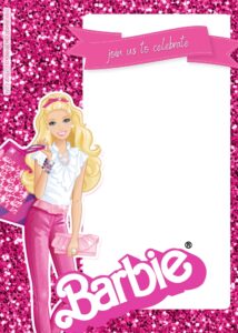 FREE Barbie Pinkie Party Birthday Invitation Templates Twelve