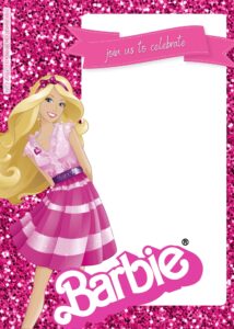 FREE Barbie Pinkie Party Birthday Invitation Templates Two
