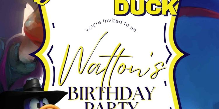 FREE Editable Darkwing Duck Birthday Invitation