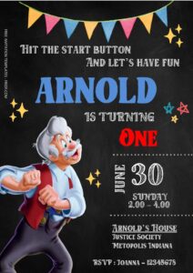 Free Editable Word - Pinocchio Birthday Invitation Templates Two