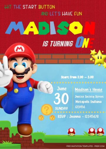 Free Editable Word - Super Mario Birthday Invitation Templates - FRIDF ...